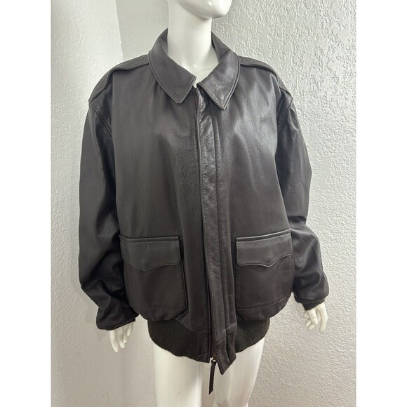 Vintage US Air Force Type A-2 Leather Bomber Jacket Brown Flight Suits Ltd Sz 50 - Picture 1 of 8